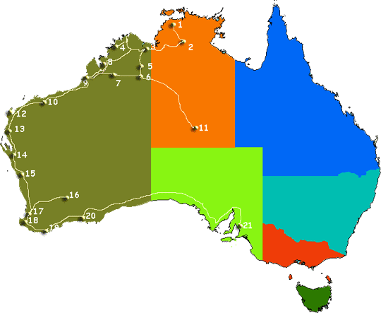 Map of Gibb River Road and Western Australia