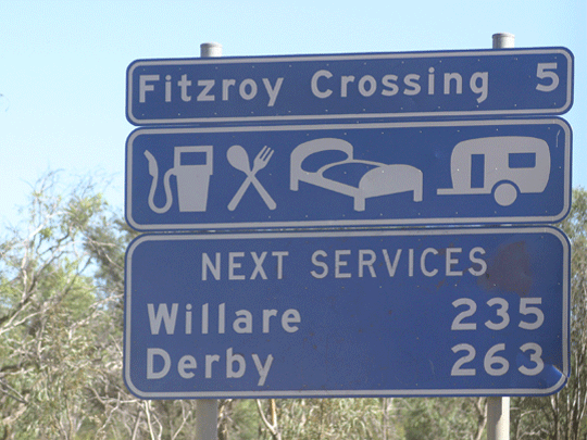 Fitzroy crossing sign