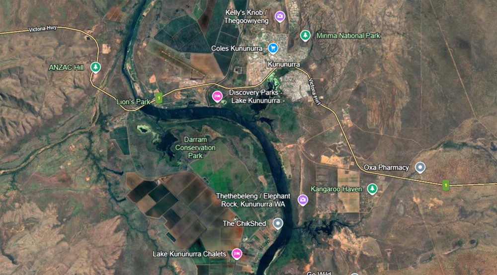 Kununurra on Google Earth