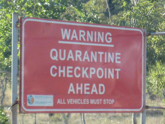 Western Australia and Northern Territory border quarantine check 