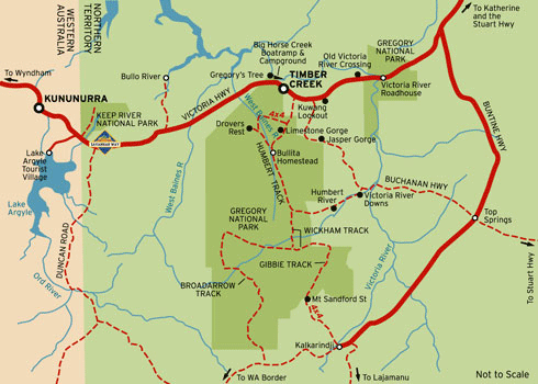 Courtesy NNTC Map Darwin to Kununurra